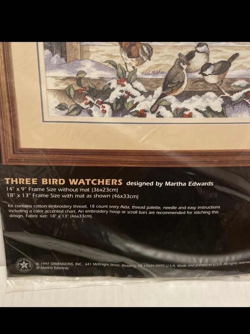 Dimensions Counted Cross Stitch Three Bird Watchers 1997 Sealed By Martha Edward